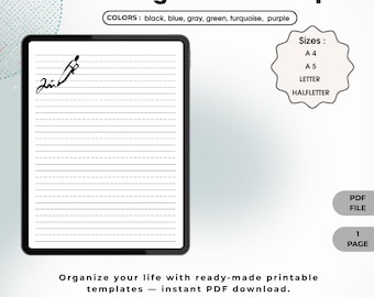 Handwriting Practice Paper | Dashed Line Writing Worksheet (A4, A5, Letter, Half Letter)