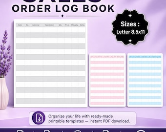 販売注文ログブック（印刷可能）| ビジネス注文トラッカー（PDF）