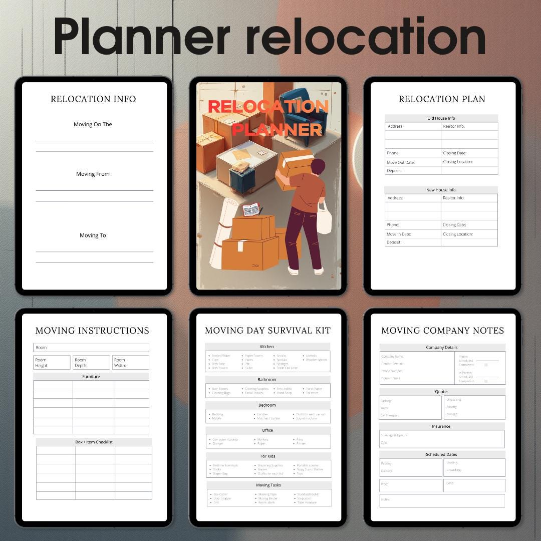 Moving Planner Printable | Relocation Checklist Organizer (A4, US ...