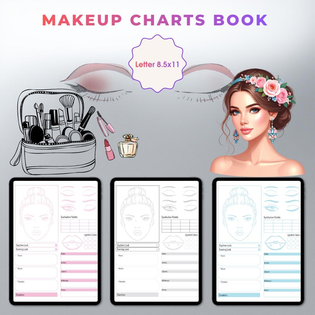 Makeup Chart Printable | Makeup Face Chart | Makeup Artist Practice ...
