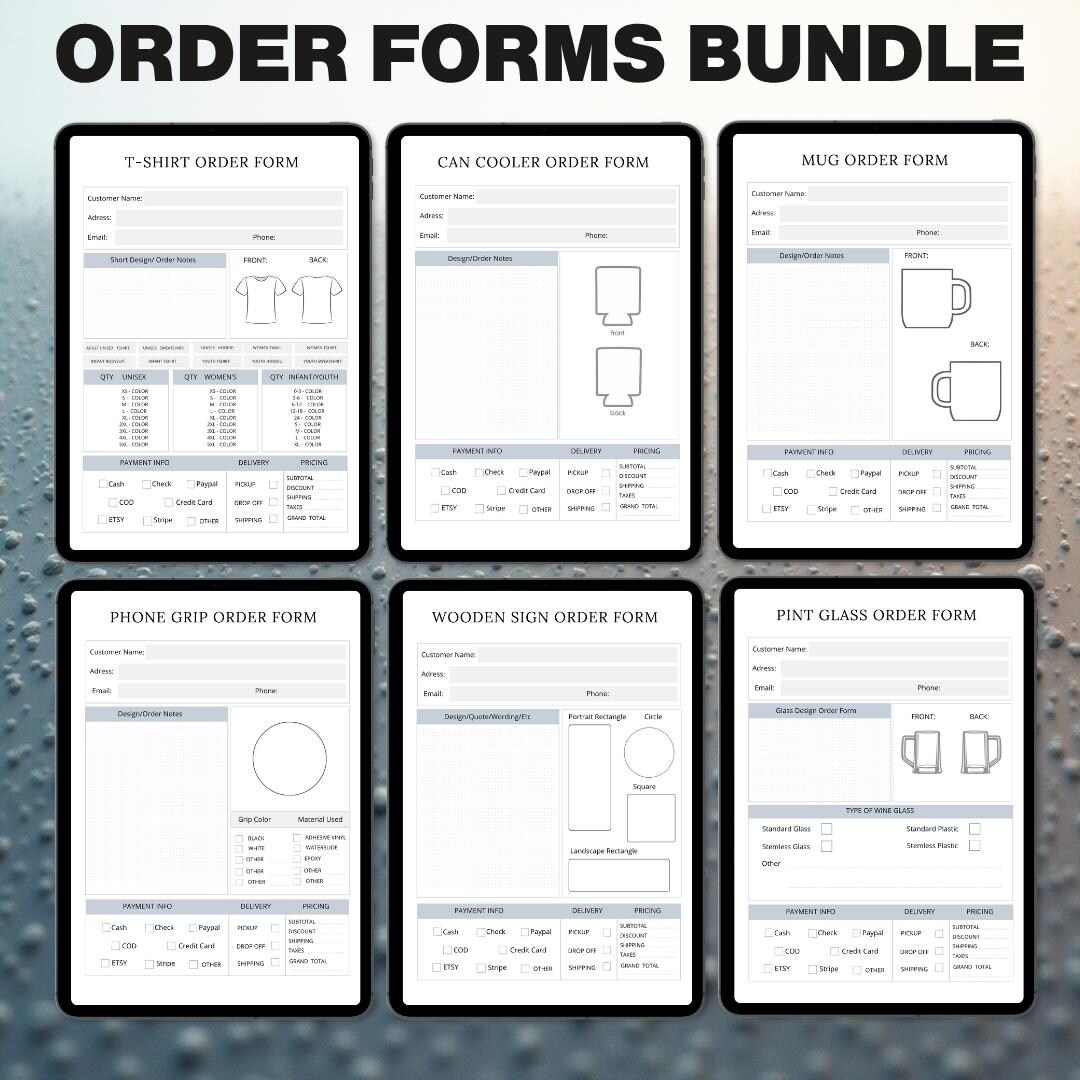 Ted Socks Ordering Form.pdf Order Forms Bundle PDF | Custom Product Order Sheets | A4 (8.27x11.69 ...