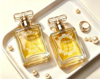 パーソナライズされた詰め替え可能な香水瓶、カスタム彫刻香水瓶、花嫁の母へのエレガントな贈り物、カスタマイズされた結婚式の記念品