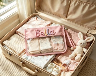 Bolso cambiador personalizado para bebé, bolsa de almacenamiento para bebé a medida, organizador de guardería con nombre bordado, bolso de viaje para recién nacidos, regalo para baby shower