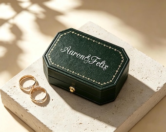 Caja para anillos vintage personalizada, caja para anillos grabada a medida, caja para anillos de pedida de mano, regalo de compromiso