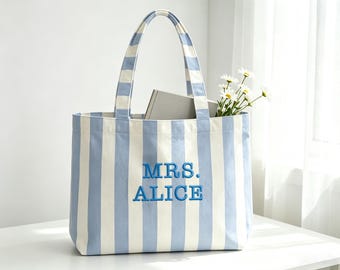 Bolso de mano bordado personalizado para la Sra., regalo para la novia, bolso de lona para bodas, recuerdos para la despedida de soltera, regalo personalizado para la despedida de soltera, bolso para la recién casada.