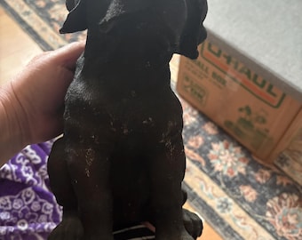 Black lab puppy resin statue