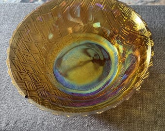 vintage Indiana Glass marigold carnival glass bowl