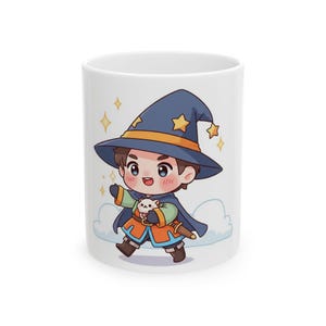Charming Wizard Ceramic Mug | Cute Wizard Design | Perfect Gift for Wizards | Coffee & Tea Mug | Magical Drinkware