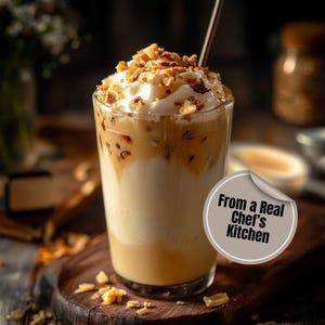 Iced Brown Butter Latte Recipe Printable PDF Download Summer Coffee Idea Digital Latte Instant Download Cold Espresso Drink Easy Coffee Idea