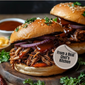 BBQ Pulled Pork Sandwich Recipe Printable PDF Download Easy Lunch or Dinner Idea Digital Recipe Best Pulled Pork Sandwich Instant Download
