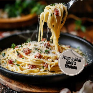 Easy Spaghetti Carbonara Recipe PDF Download Classic Italian Pasta Digital Recipe Best Dinner Idea Printable Meal Instant Download Cooking