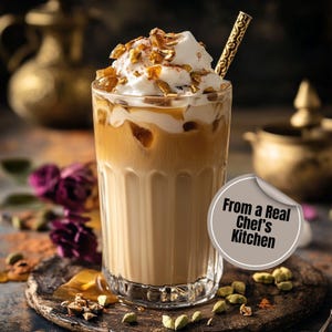 Iced Cardamom Honey Latte Recipe Printable PDF Download Sweet Coffee Drink Idea Digital Recipe for Summer Cold Latte Lovers Instant Beverage