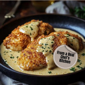 Easy Best Parmesan Crusted Chicken Recipe with Creamy Sauce Printable Dinner Idea Digital PDF Download Instant Comfort Food Recipe for Lunch
