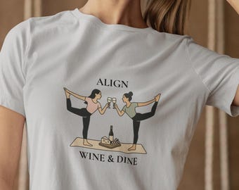 Align, Wine & Dine T-Shirt - Pilates Yoga Top (UK/EU Only)