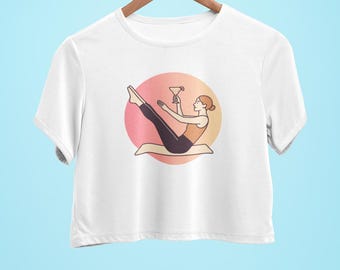 Retro Fun Crop Tee - Pilates Yoga Shirt (Aus/NZ Only)