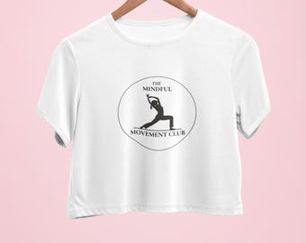 Mindful Movement Club, Crop Tee - Pilates Yoga Shirt (Aus/NZ Only)