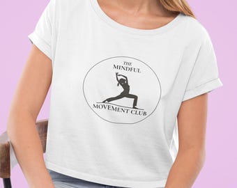 Mindful Movement Club Crop Tee - Pilates Yoga Shirt (US/Canada)