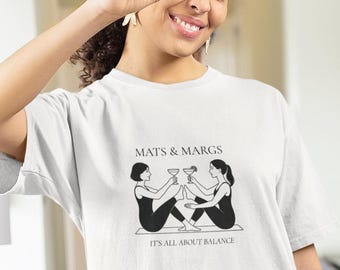 Mats & Margs, Black and White Pilates T-shirt (Australia/NZ)