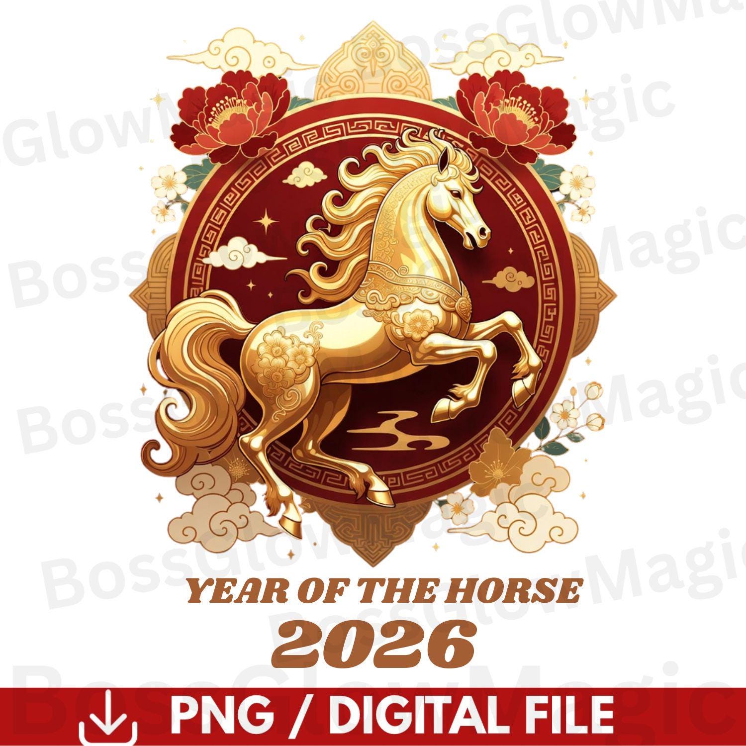 Year of the Horse 2026 PNG, Chinese Zodiac 2026 Png, Lunar New Year ...