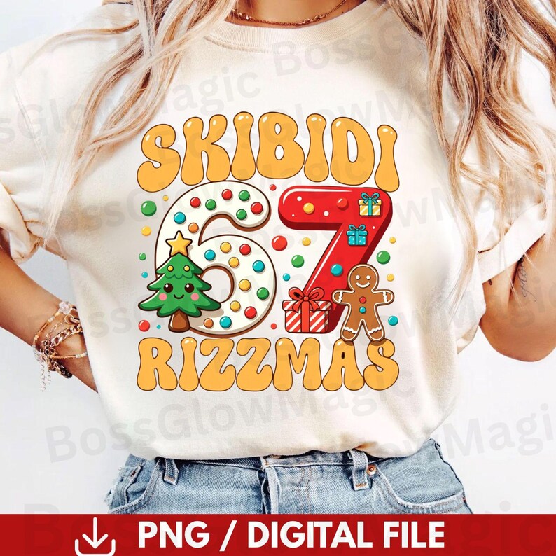 67 Rizzmas SKIBIDI 67 RIZZMAS PNG | Funny Meme Christmas Clipart | Skibidi Teen ...