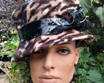 Vintage Phillip Treacy Leopard Print Hat with Bow