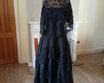 Mexican Flamenco style  lace and cotton circa 1960s.   Very good condition.