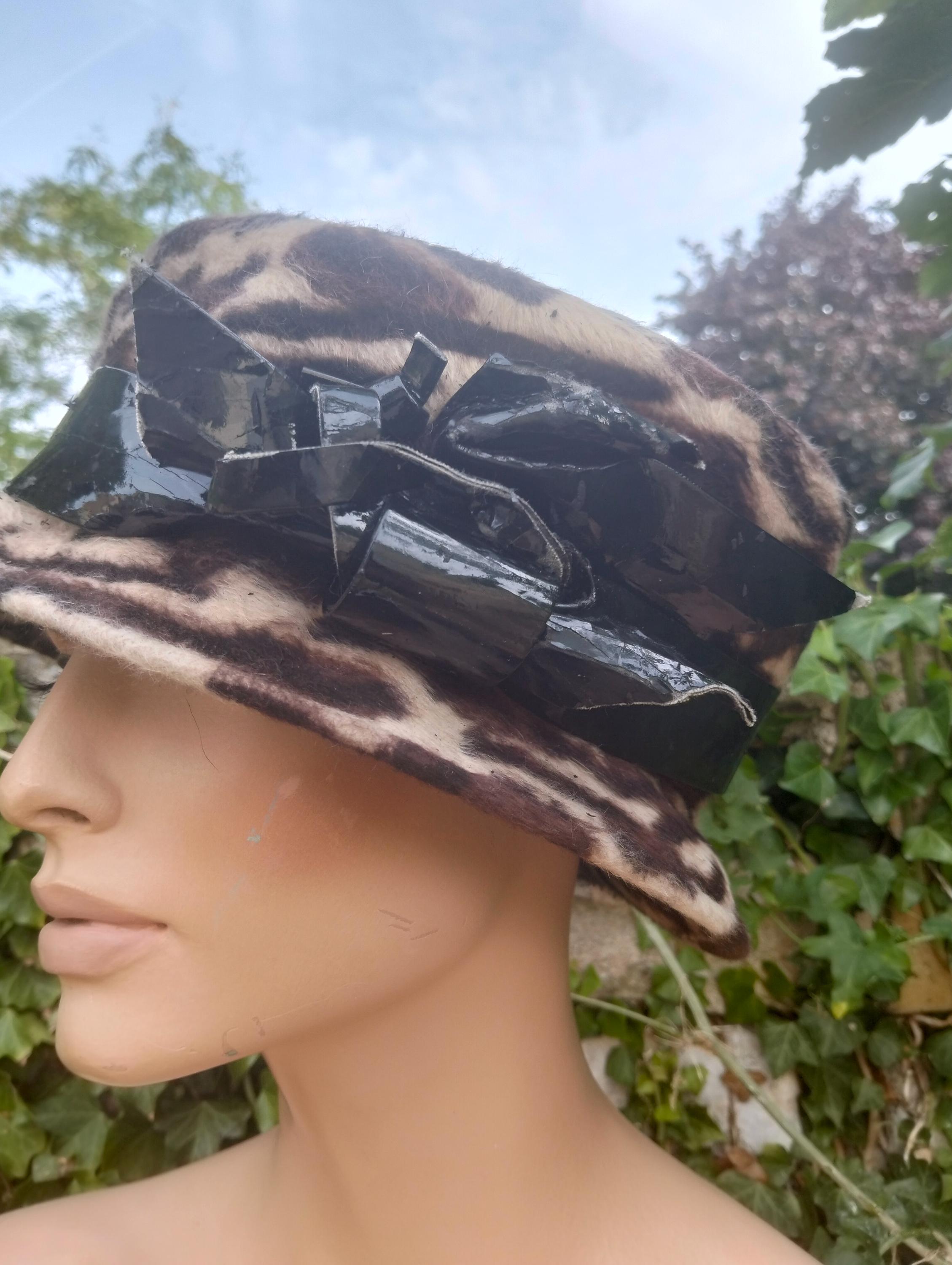 Vintage Phillip Treacy Leopard Print Hat with Bow - Etsy 日本