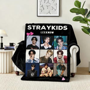 Couverture Lee Know pour enfants errants, jeté Minho SKZ, couverture en flanelle Straykids Merch, décoration d'intérieur Stay Cosy