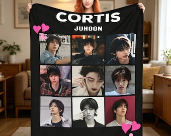 Manta personalizada de Juhoon Cortis, regalo para fans del Kpop, merchandising personalizado de Kpop, manta polar con foto de Juhoon Cortis, merchandising de Kpop