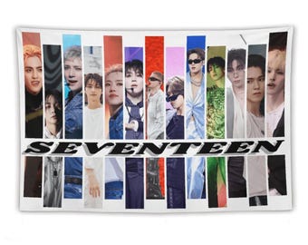 Custom SVT Inspired Fan Wall Hanging, Sevteen Vibes Banner, Aesthetic Dorm Room Décor & Gift, Personalized Kpop Tapestry