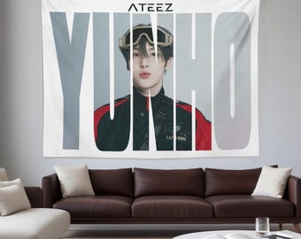 Custom Yunho Kpop Tapestry Banner, Ateez Yunho Wall Tapestry, Kpop Room Decor, Custom Kpop Poster Tapestry