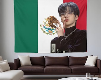 ATEEZ Yunho wandtapijt decor, Kpop idool poster hangend, ATINY fan kamer decor, Yunho ATEEZ kunst aan de muur, Kpop slaapkamer wandtapijt cadeau