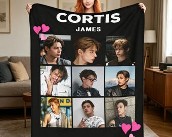Manta personalizada de James Cortis, regalo para fans del Kpop, manta de franela ultrasuave, manta con foto de James Cortis, merchandising de Kpop