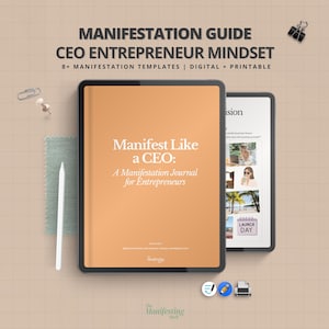 VD-manifestationsdagbok, digital planerare för entreprenörer, utskrivbar iPad GoodNotes Notability, affärsplanerare för skuggarbete + klistermärken