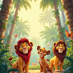 The Lion King Cartoon and Movie Character Stickers Sheet / BackDrops for your Kids Room, Walls, Furniture, Bags, Tees or School Project