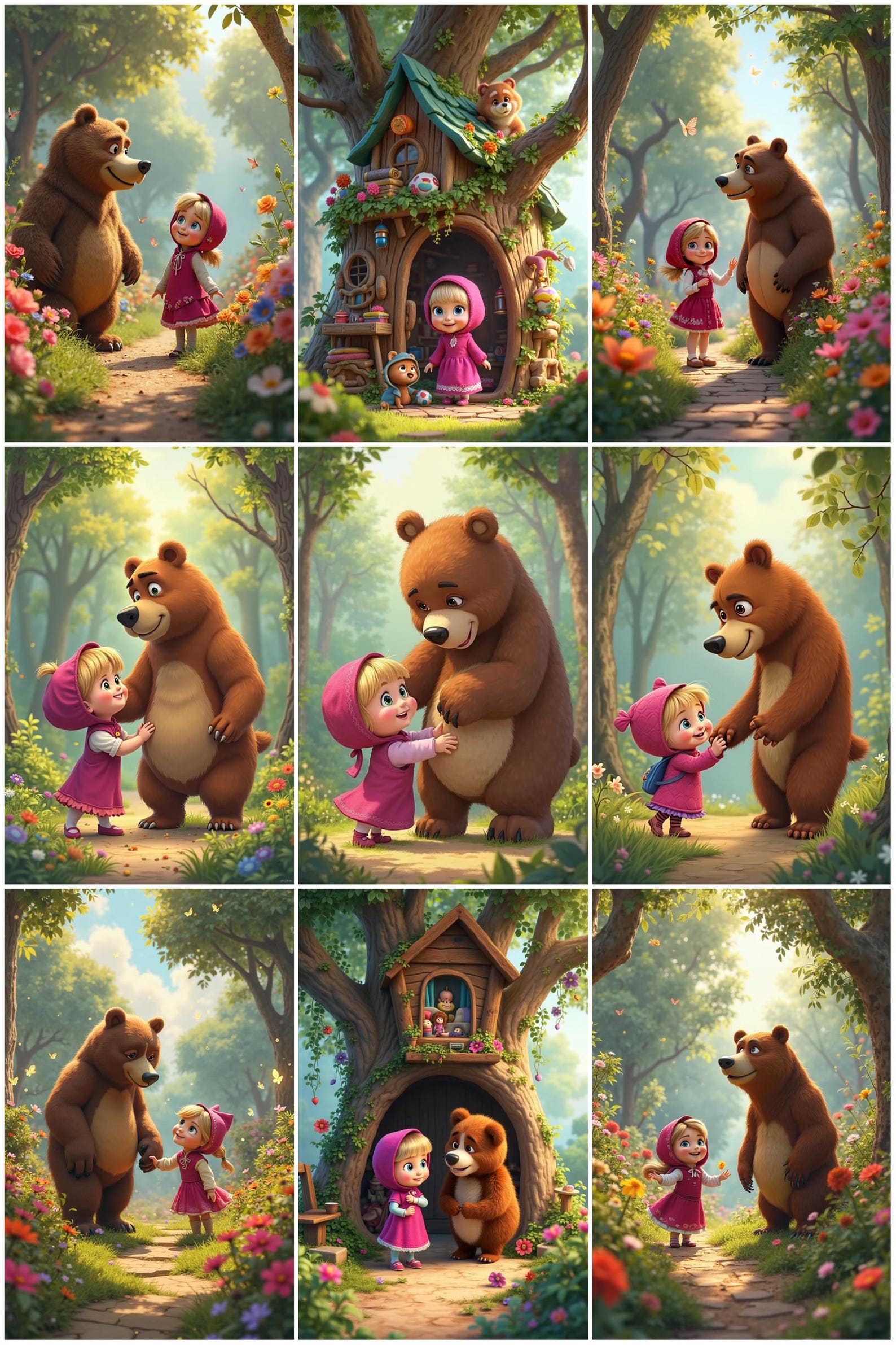 Masha and the Bear Clipart Set. Digital Files for Themed Party - Etsy