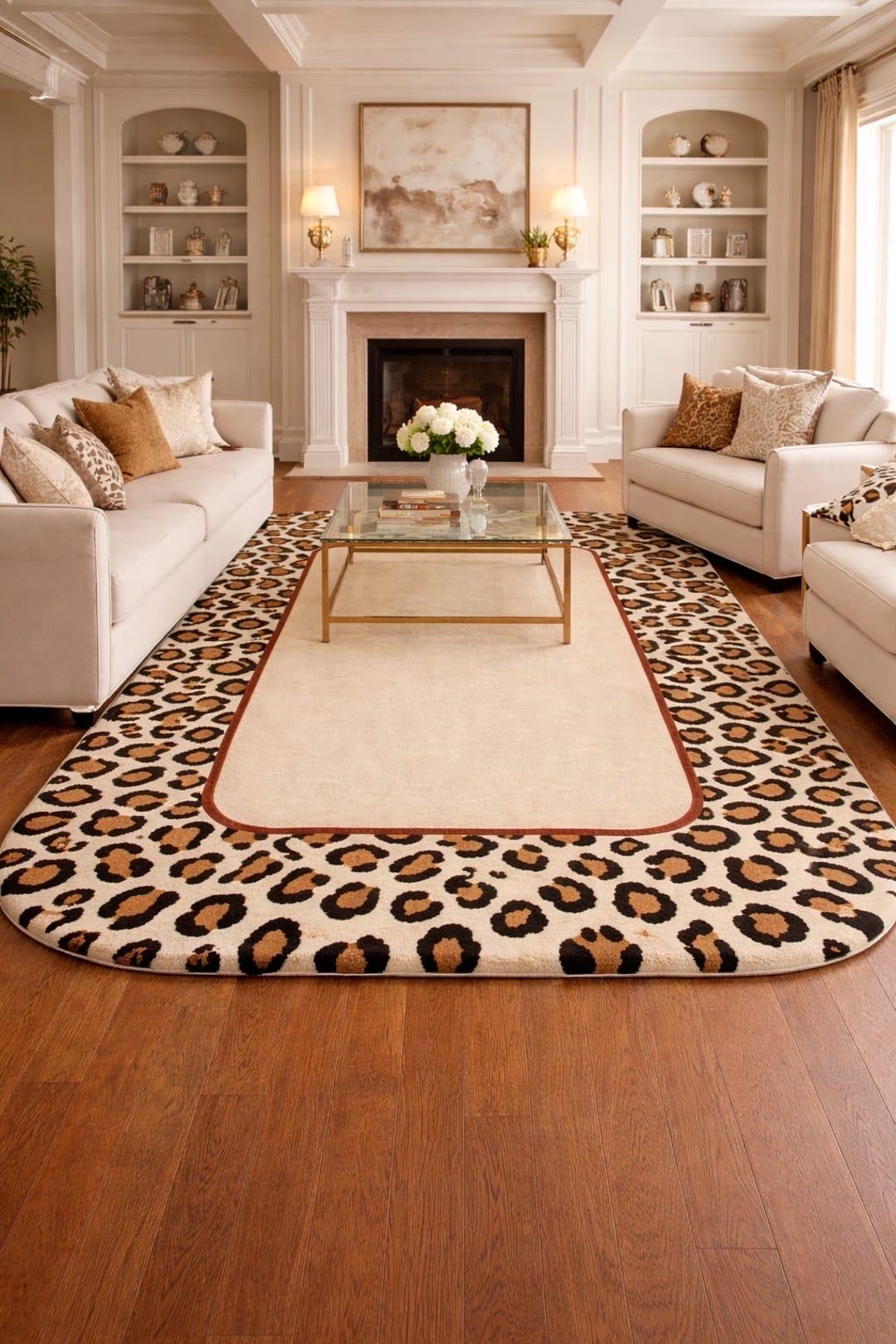 Hand-tufted Wool Leopard Rug- Custom Size Luxury Area Rug for Living ...