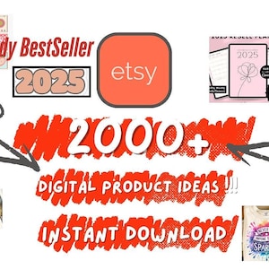 2000 Digital Product Ideas To Create And Sell, Small Business Ideas, Passive Income, Printables PDF, Digital, Digital Products