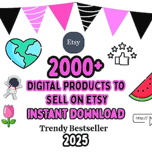 Etsy Digital Product Ideas 2000 Digital Product Ideas To Sell On Etsy Digital Product List Digital Products Instant Download High Demand Pdf