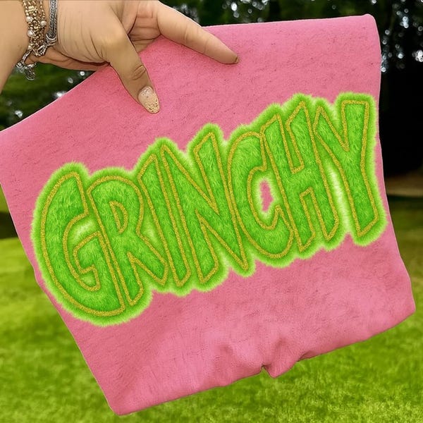 Furry Cute Grinchy Png, Grinch Season Tshirt Png, Tis The Season Png, Digital Product, Coquette Grinchy Png, Faux Fur Png