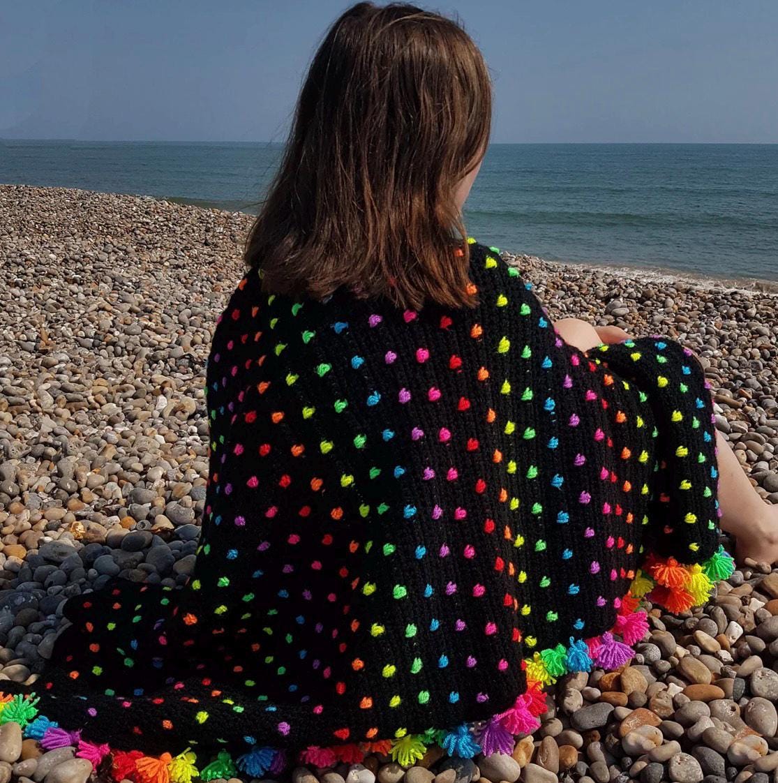 40 Rainbow Blanket Crochet Patterns to Brighten Baby Rooms, Throws, and Gift Giving 38 Funfair Neon Crochet blanket