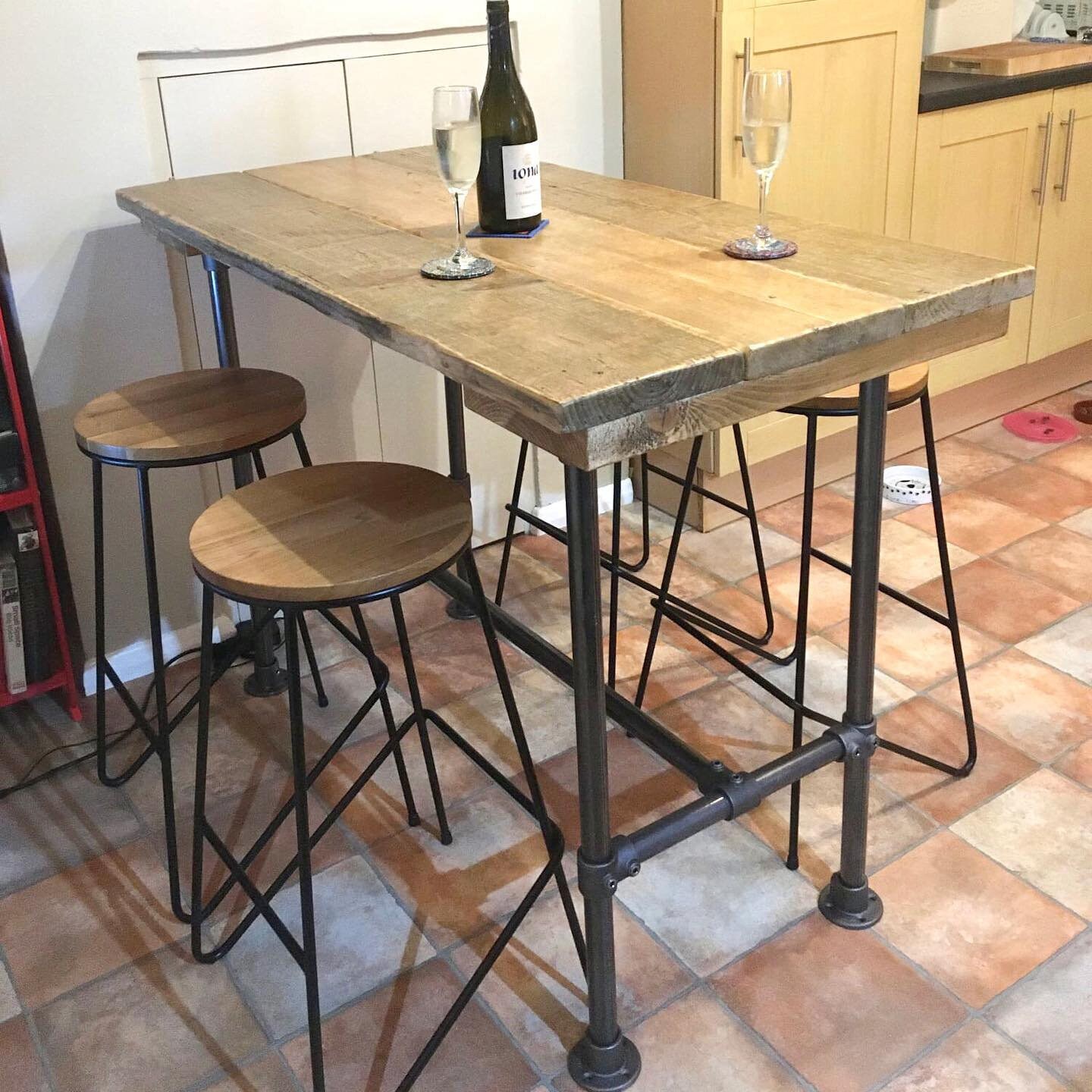 3 Planks Bar Dining Table High Breakfast Table Dark Grey Etsy UK