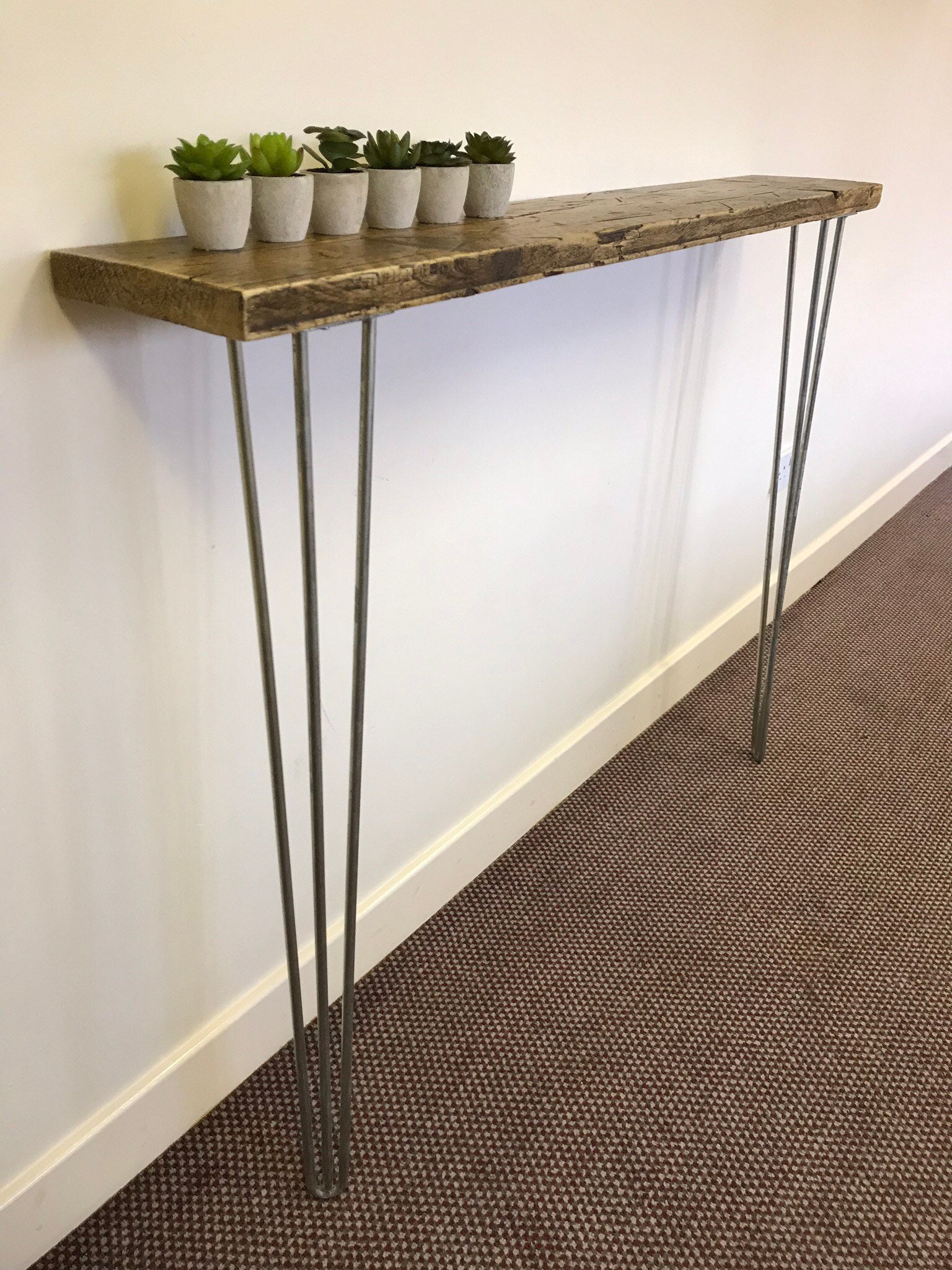 Narrow Console Table With Coated Hairpin Legs Sustainable Etsy UK