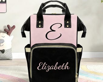 Personalized Diaper Backpack: Custom Name Nylon Baby Shower Gift