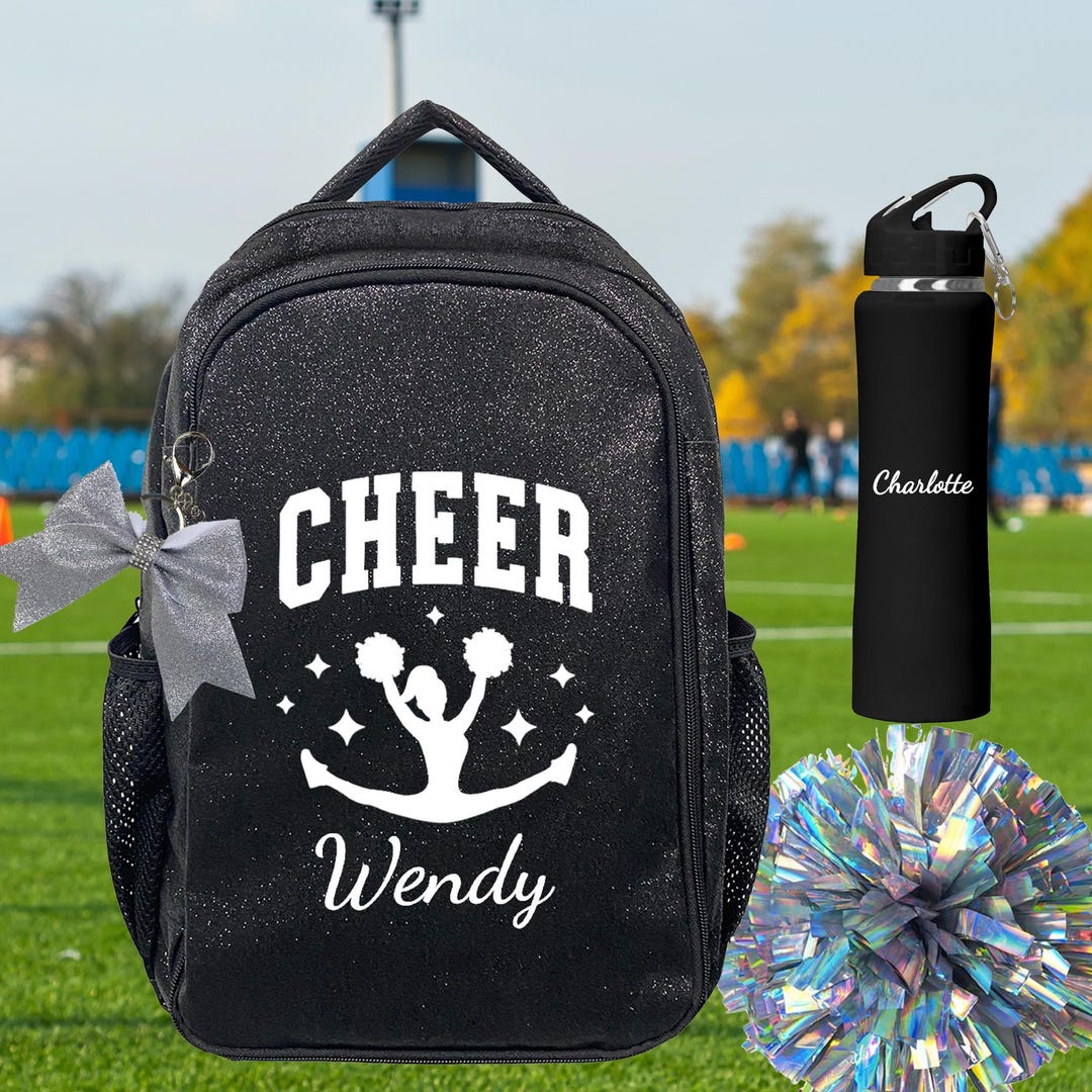 Custom Glitter Cheer Backpack- Personalized Cheerleader Embroidered ...