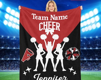 Manta de franela personalizada con foto para animadoras: Regalo personalizado para animadoras de equipos de animación