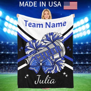 Manta de flanela personalizada para líderes de torcida: presente personalizado para equipes de cheerleading.