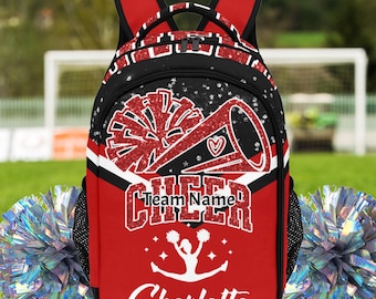 Custom Cheer Backpack- Personalized Cheerleader Name Cheer Team Cheerleading School Bag