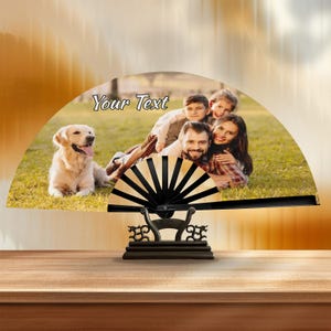 Personalized Clack Fan: Custom Photo Text Wedding, Rave, Cosplay Birthday Gift for Family Friend