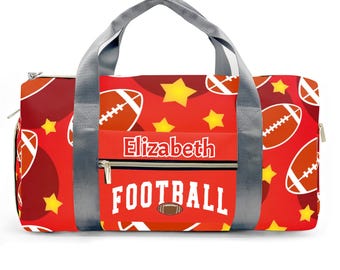 Personalized Football Duffel Bag: Water-Resistant Gym Travel Bag